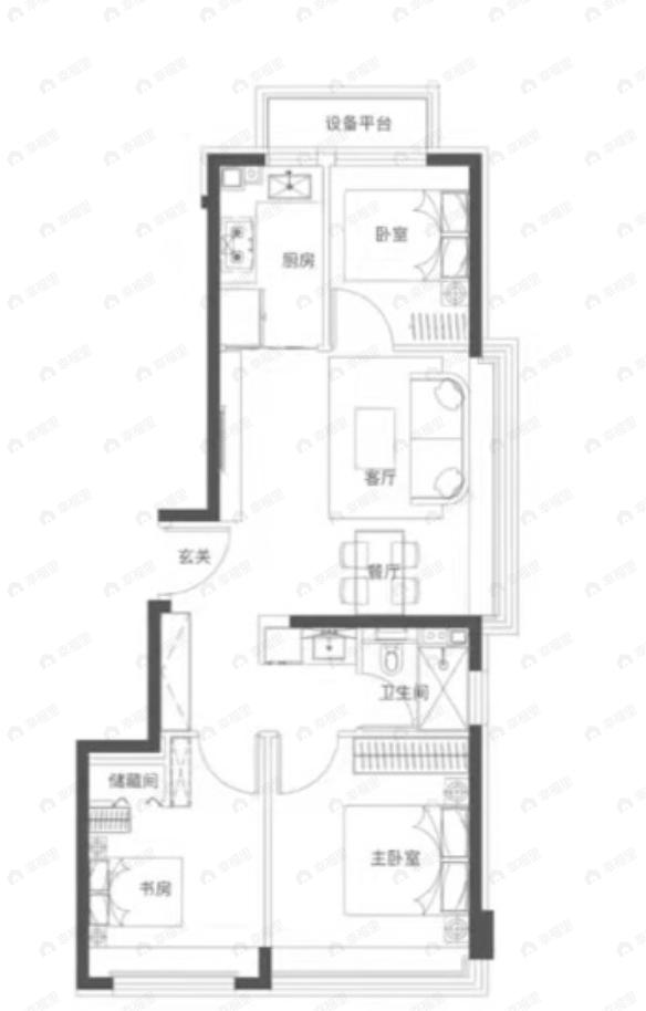 峯范北京3室2厅1卫户型图