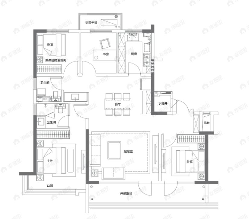 灵山湾悦府4室2厅2卫户型图