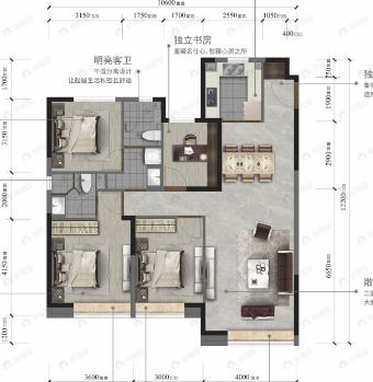 绿城·明月兰庭4室2厅2卫户型图