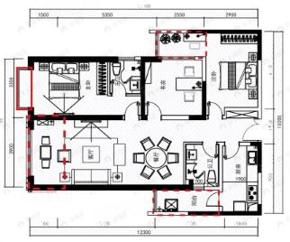 瑞鼎城天玺3室2厅2卫户型图