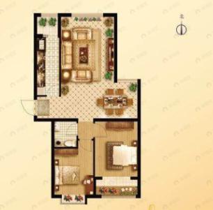 太阳城2室2厅1卫户型图