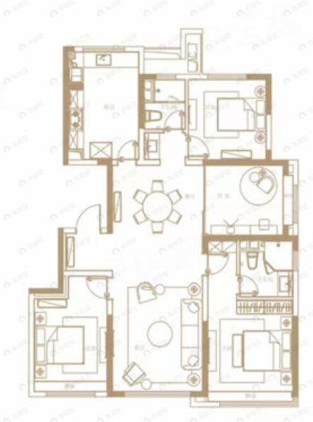 东航云锦东方4室2厅2卫户型图