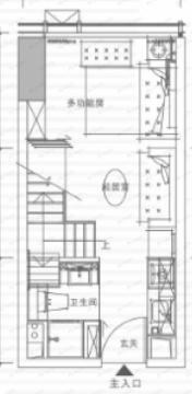 3室1厅1卫建面40平户型图