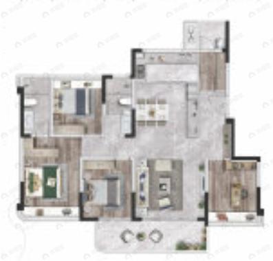 城投置地青熙蘭庭4室2厅2卫户型图