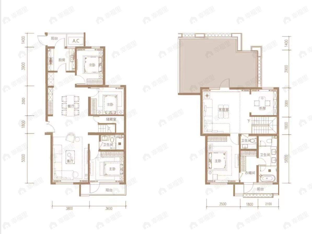 天润福熙大道4室3厅3卫户型图
