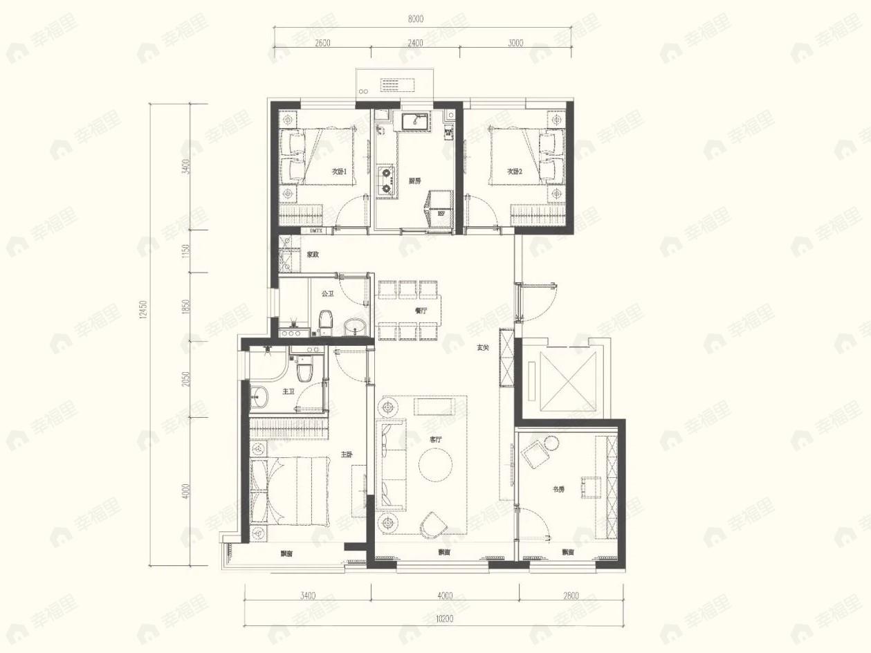 建发珺和府4室2厅2卫户型图