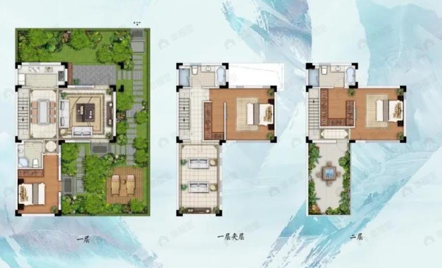 世茂龙湾国风十二期3室2厅3卫户型图
