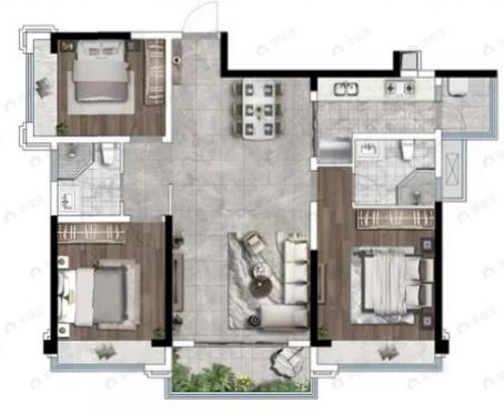 金隅上城郡3室2厅2卫户型图