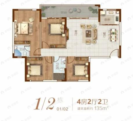 广弘盛世华庭4室2厅2卫户型图