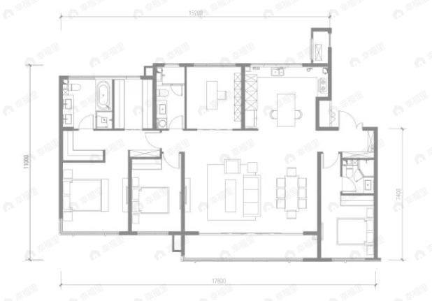 海逸长洲4室2厅3卫户型图