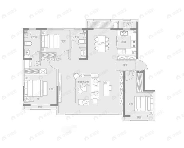 想云湾3室2厅2卫户型图