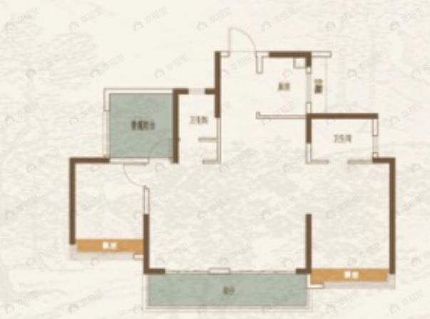 龙光建发玖云府4室2厅2卫户型图