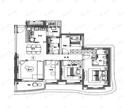 广州滨江上都4室2厅2卫户型图
