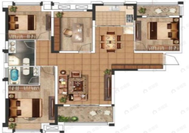 4室2厅2卫建面138平南|北户型图