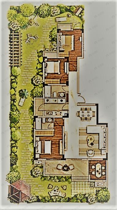 山城小院3室1厅2卫户型图