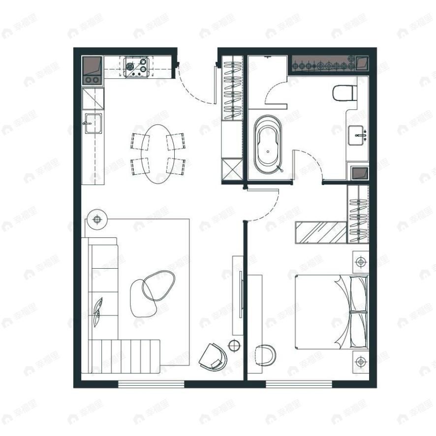 丽苑太和1室2厅1卫户型图