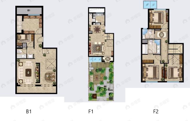 和棠瑞著3室2厅5卫户型图