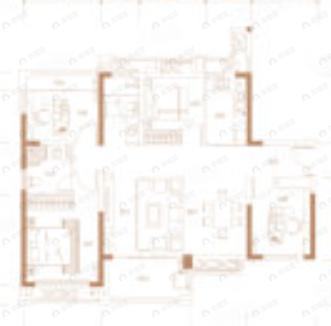 4室2厅2卫建面123平户型图