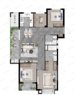 金辉紫粼云庭4室2厅2卫户型图