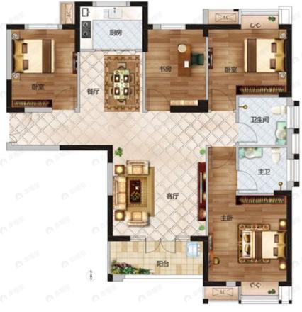 诺展星座4室2厅2卫户型图