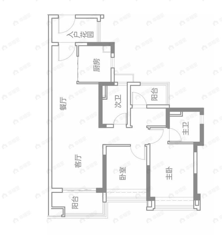 天河保利天汇2室2厅2卫户型图