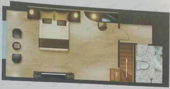 1室2厅2卫建面50平西户型图