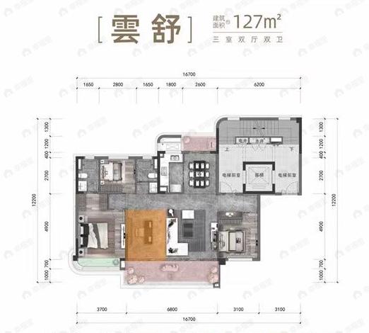 国贸锦原3室2厅2卫户型图