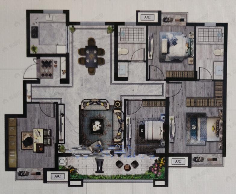 赣电贵府4室2厅2卫户型图