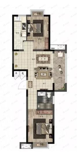 荣景苑三期2室2厅1卫户型图