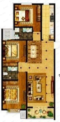 尚科世纪城3室2厅1卫户型图