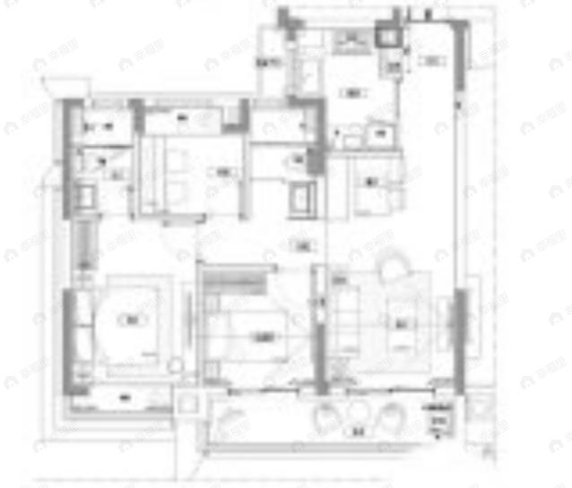 3室2厅2卫建面105平户型图