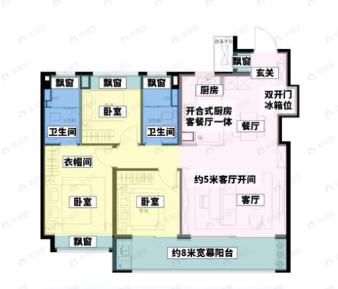 象屿华发铂萃云湾3室2厅2卫户型图