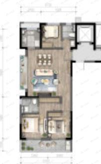 龙光久桦府3室2厅2卫户型图