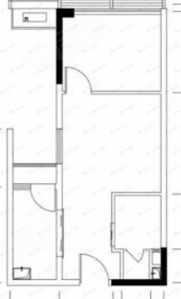 蓝光西环里1室1厅1卫户型图