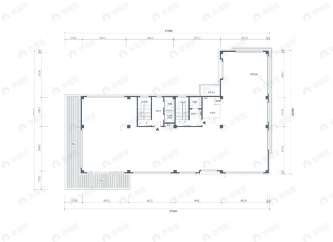 1室建面590m²南|北户型图