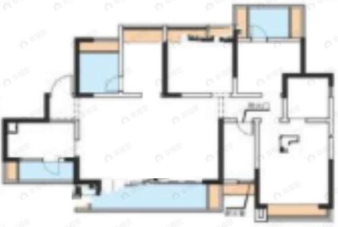 4室2厅2卫建面137平东南户型图