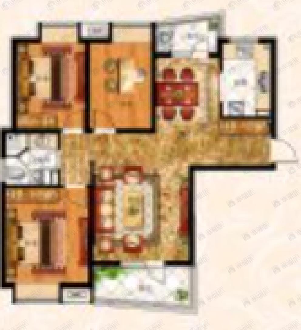 恋湖家园滨湖区二期3室2厅1卫户型图