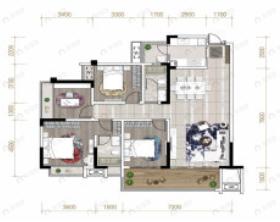 鹭岛金沙壹品4室2厅2卫户型图