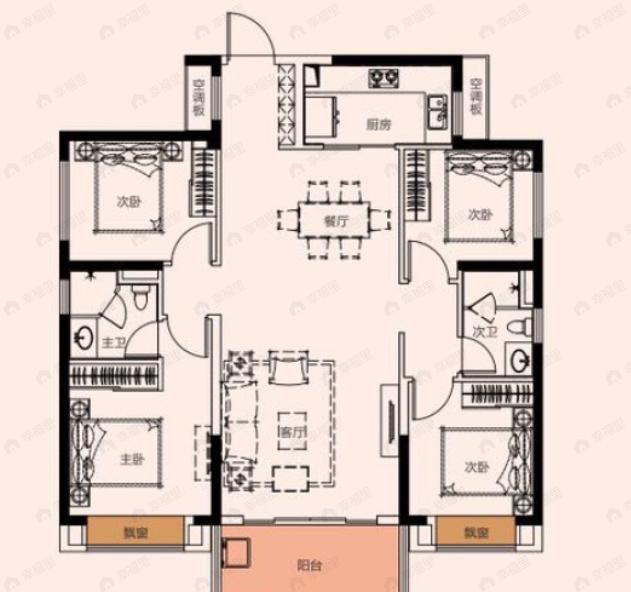 深业鹭栖府4室2厅2卫户型图