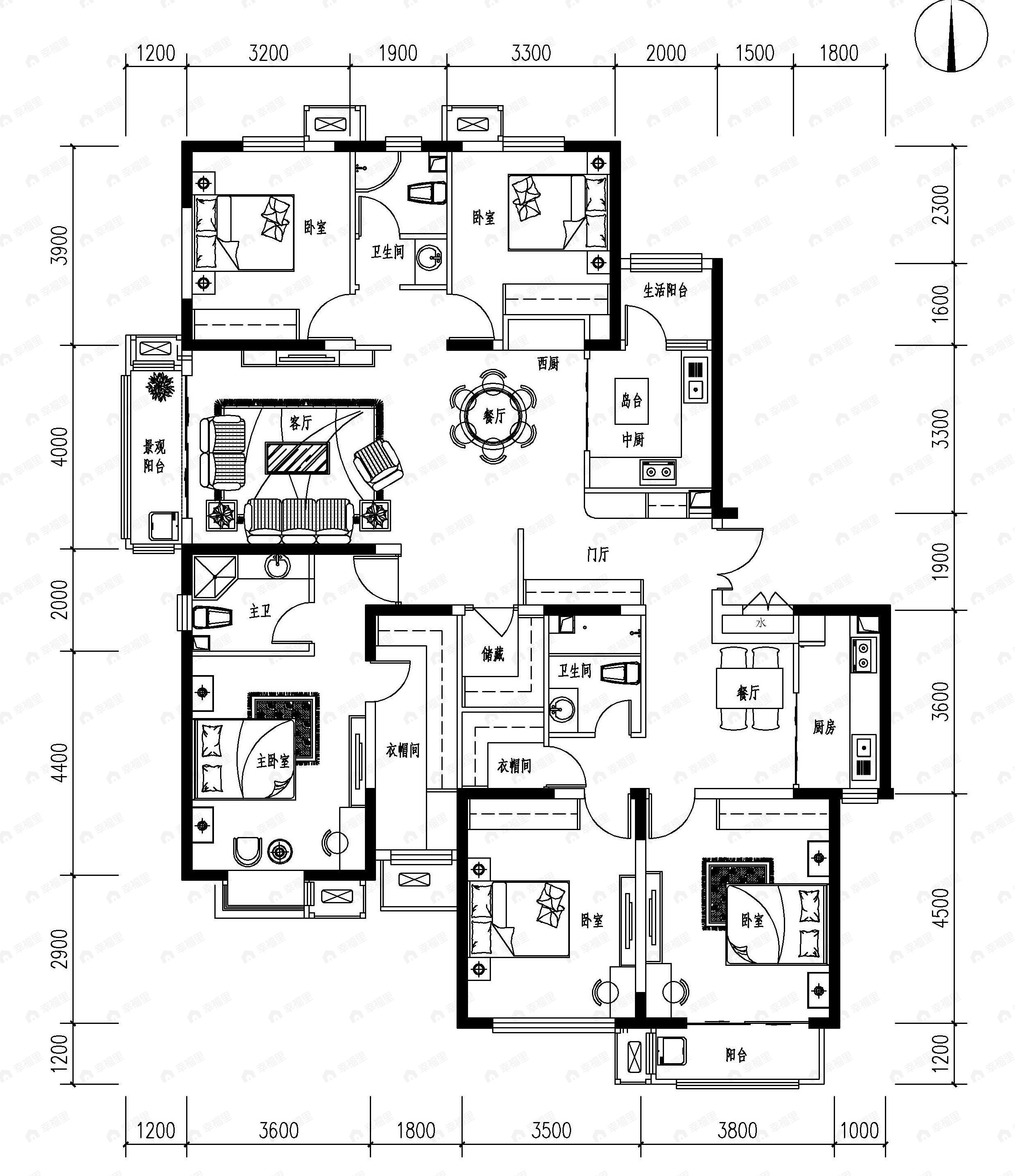 迈宇平墅5室3厅3卫户型图