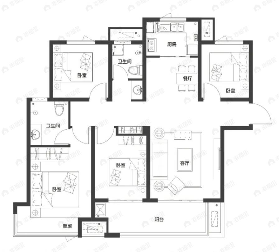 香榭里兰溪4室2厅2卫户型图