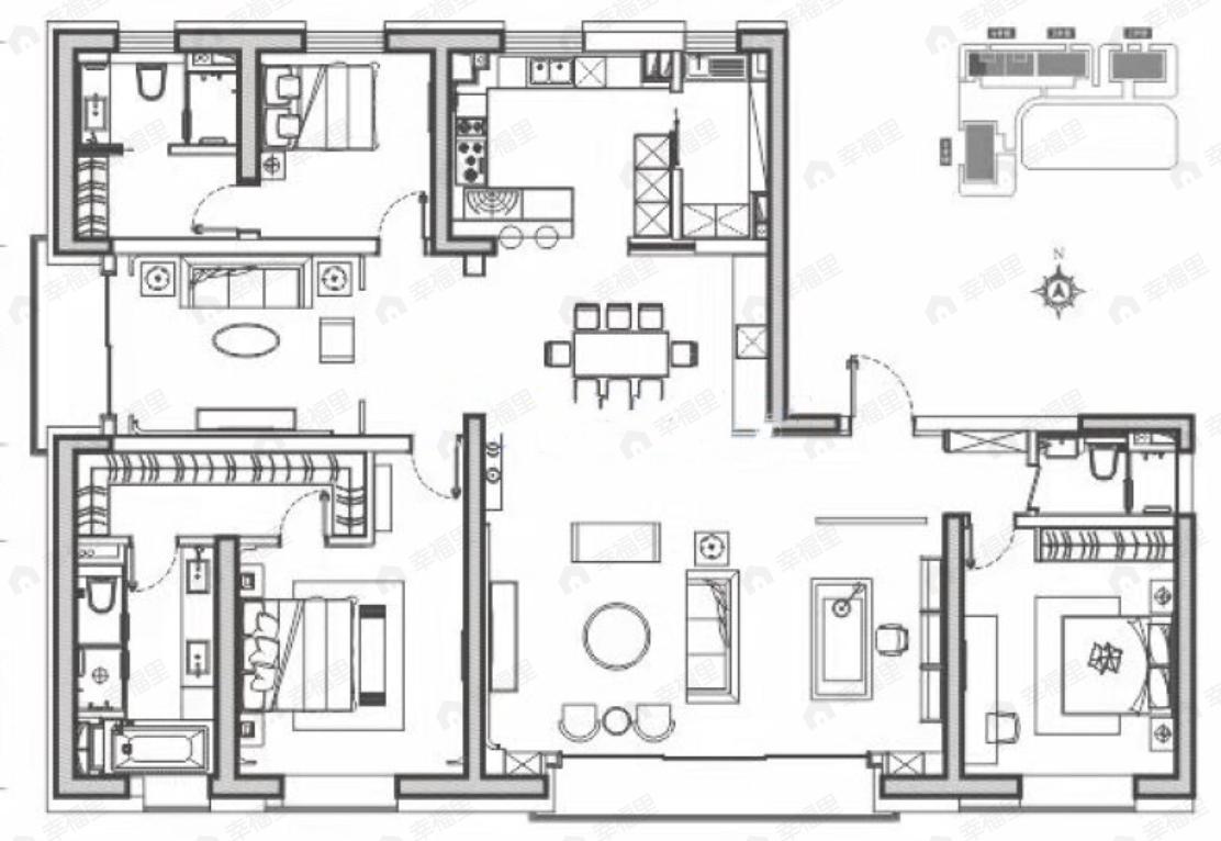 万瑞府3室3厅3卫户型图
