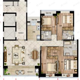 首开中庚·雲境4室2厅3卫户型图