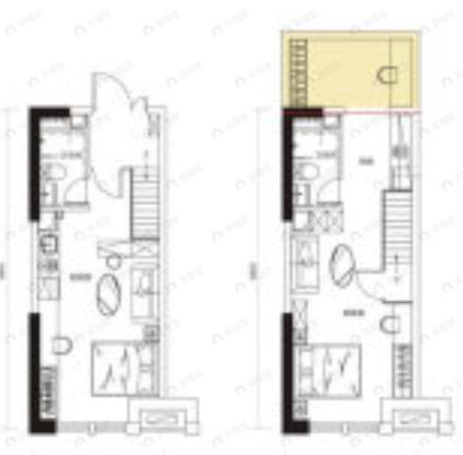碧桂园海昌克拉公馆2室2厅2卫户型图