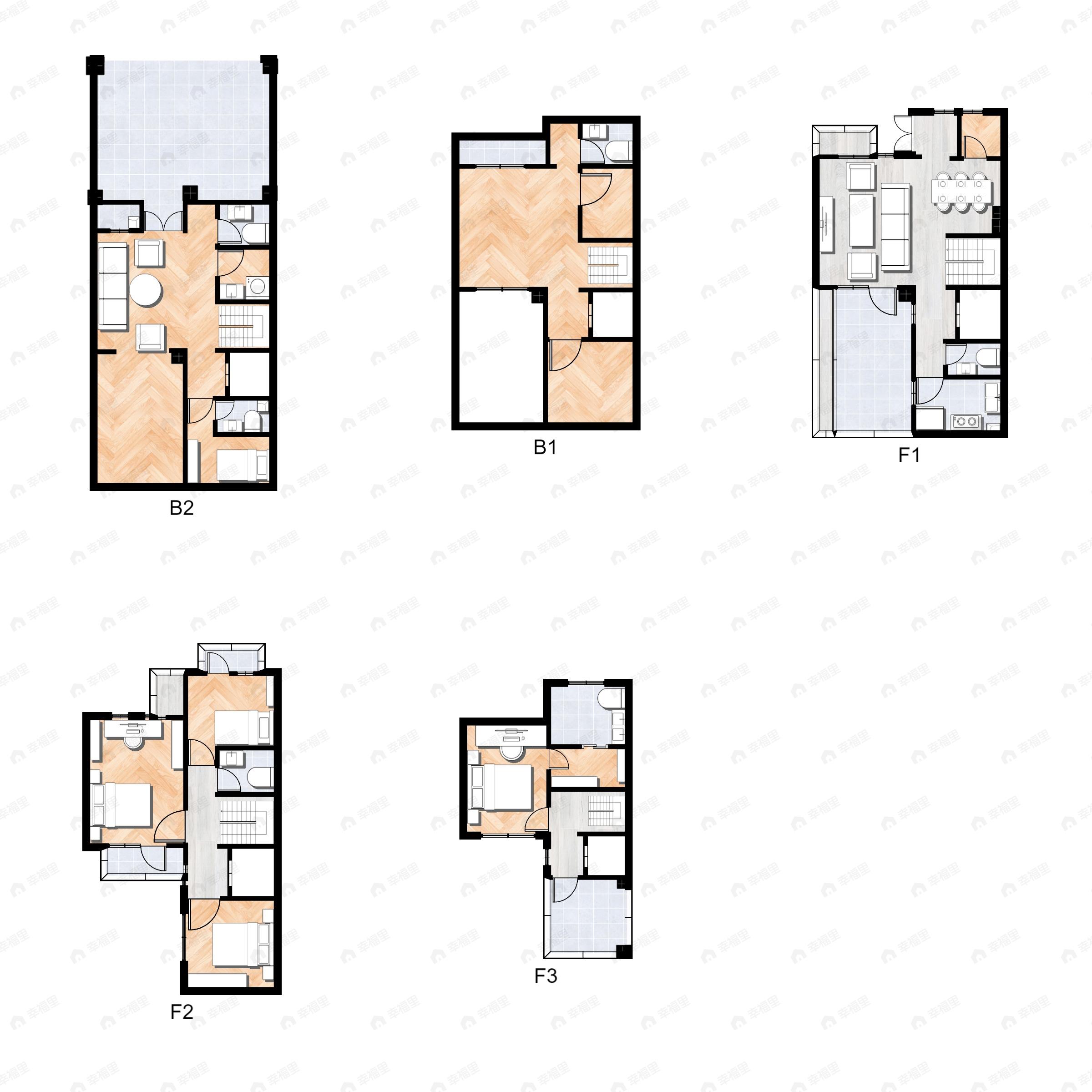 4室2厅3卫建面246平南|北户型图