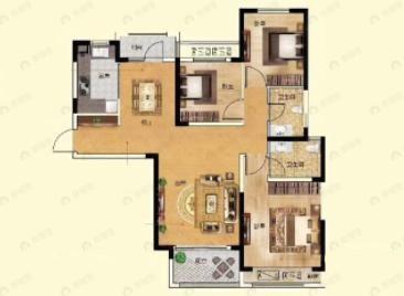 瀚宇天悦湾3室2厅2卫户型图