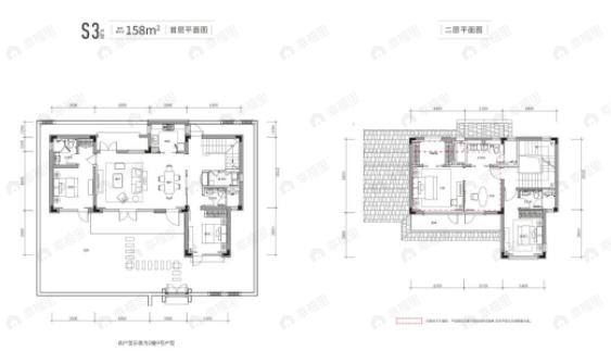 4室2厅4卫建面158平南|北户型图