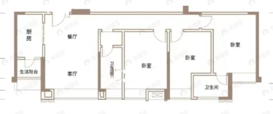星悦北恒紫云3室2厅2卫户型图