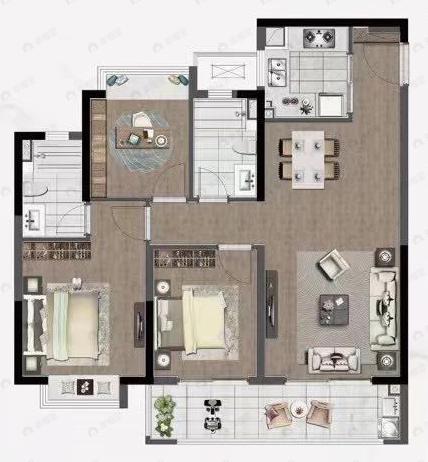 德信星宸3室2厅2卫户型图