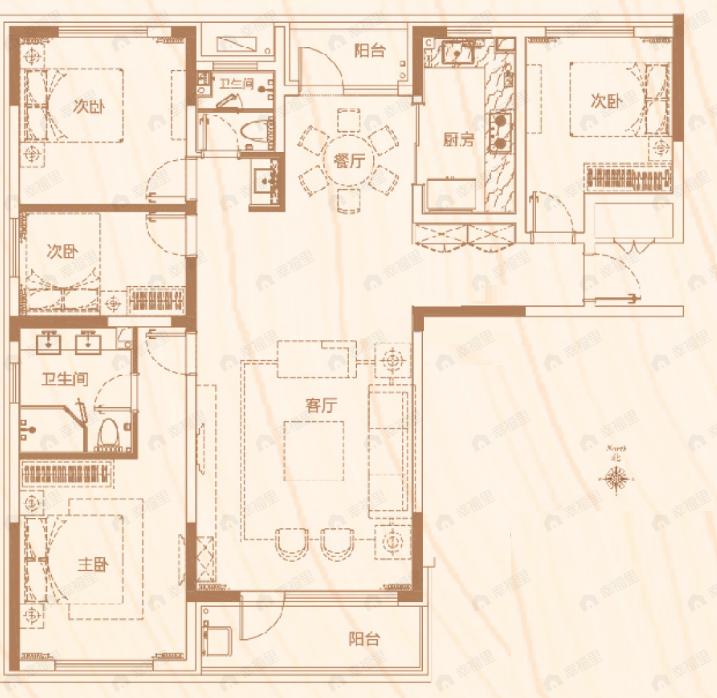 泰山华府4室2厅2卫户型图